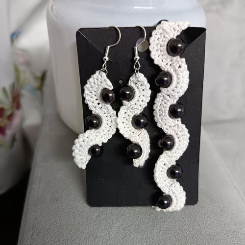 Ensembles de bijoux au crochet en perles, bracelet et boucles d'oreilles au crochet, accessoires bijoux pour femme