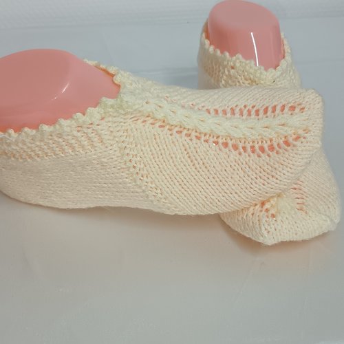 Chaussons tricotés pour femme de pointure 39 40, chaussons au tricot