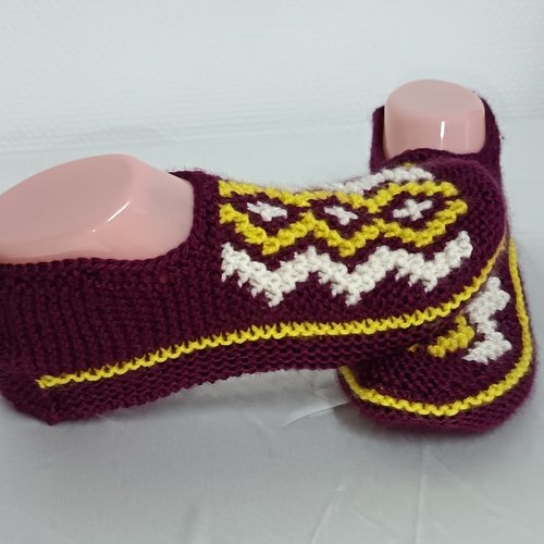 Chaussons tricotés pour femme de pointure 38 39 40, chaussons au tricot