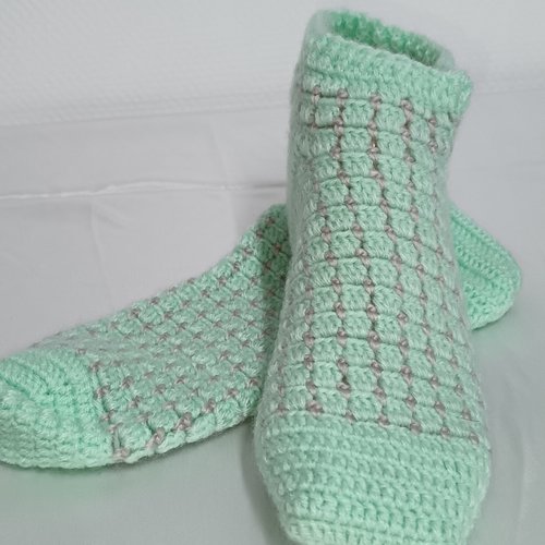 Chaussons au crochet pour femme, chaussons crochetées, accessoire pour femme 38 39