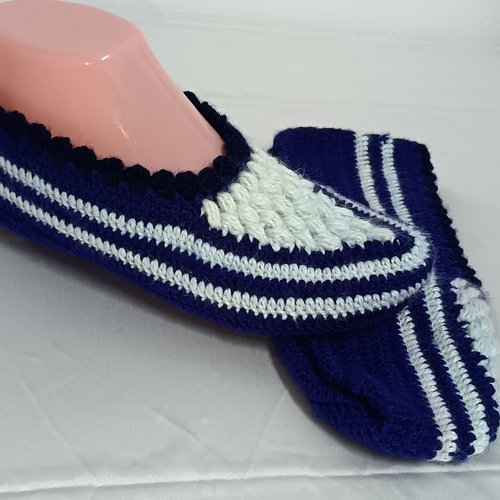 Chaussons pour femme de pointure 39 40, chaussons crochetées pour femme, chaussons au crochet