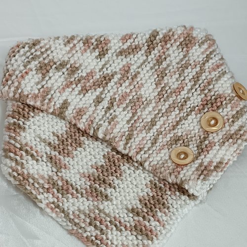 Cache cou au tricot fait main, accessoire pour femme, tour de cou tricoté