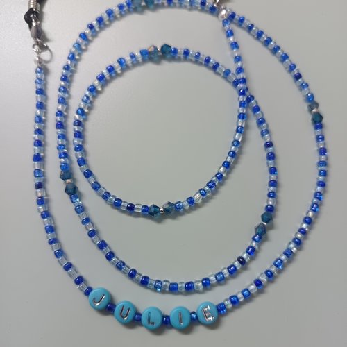 Chaîne à lunettes personnalisée, chaîne de lunettes en perles, création artisanale, accessoire bijou pour femme