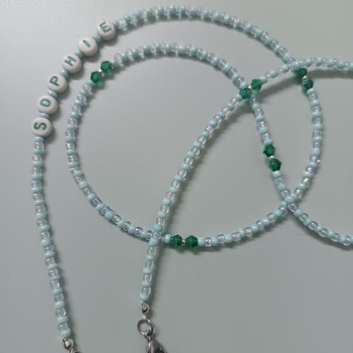 Chaîne à lunettes personnalisée, chaîne de lunettes en perles, création artisanale, accessoire bijou pour femme