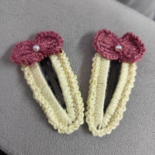 Pince à cheveux au crochet en perles, accessoires cheveux, barrette au crochet, cadeau femme fille, création artisanale neuf