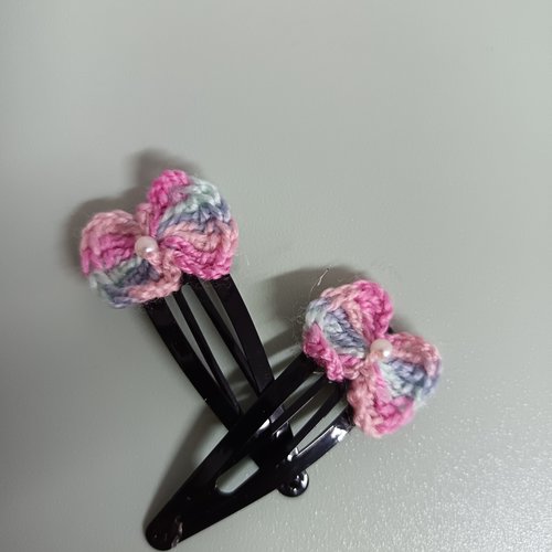 Barrette au crochet, pince à cheveux au crochet, accessoire cheveux fille femme, création artisanale, cadeau fille femme, barrette bébé