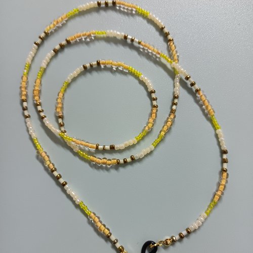 Chaîne de lunettes en perles, accessoire pour femme, cordon de lunettes, cadeau femme, création artisanale