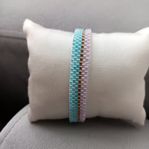 Bracelet en perles fait main tissé à l aiguille, accessoire bijou pour femme, création artisanale