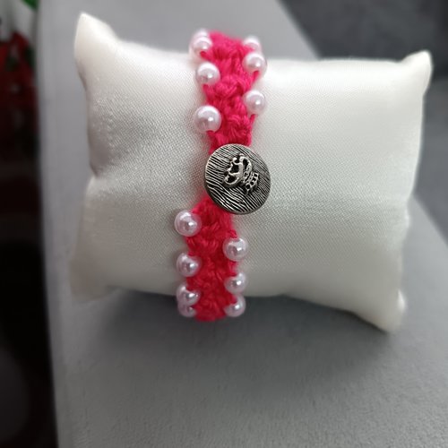 Bracelet au crochet en perles, accessoire bijou pour femme, bracelet chic de charme fait main, accessoire cadeau fille femme,