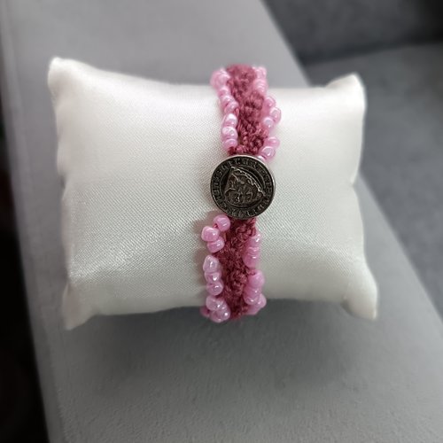 Bracelet au crochet en perles, accessoire bijou pour femme, bracelet bohème chic, bijou idée cadeau femme, création artisanale française