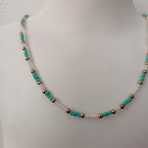 Collier ras du cou en perles colorées, bijou fin fait main, style minimaliste bohème