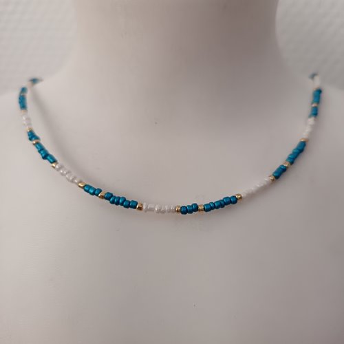 Collier ras du cou en perles colorées, bijou fin fait main, style minimaliste bohème
