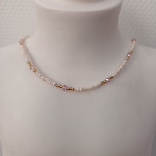 Collier ras du cou en perles colorées, bijou fin fait main, style minimaliste bohème