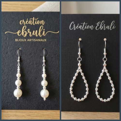 Boucles d’oreilles perles faites main, modèle goutte ou perles dégradées, bijou artisanal élégant, couleur et modèle au choix