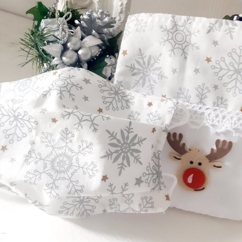Masque tissu lavable noël