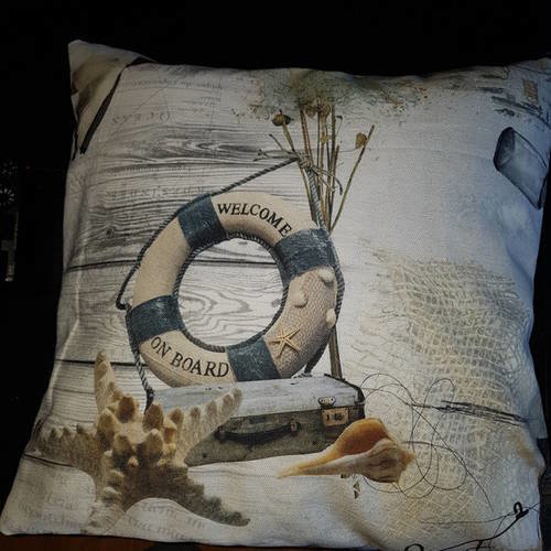 Housse de coussin "marin" 