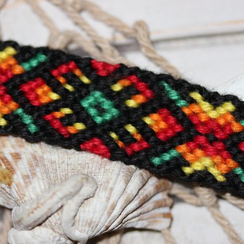 Bracelet brésilien "clarté reggae" noir