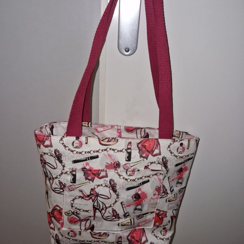 Douceur glamour – sac cabas zippé fait main