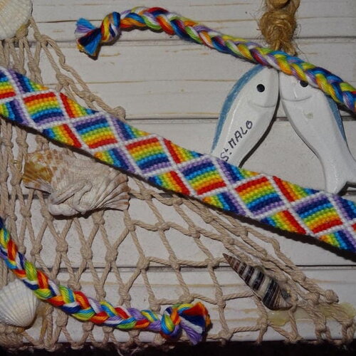 Bracelet brésilien losanges dégradés multicolore