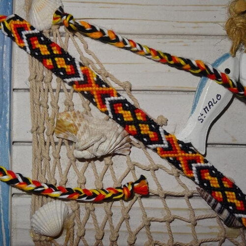 Bracelet brésilien "le brasier" couleurs feu