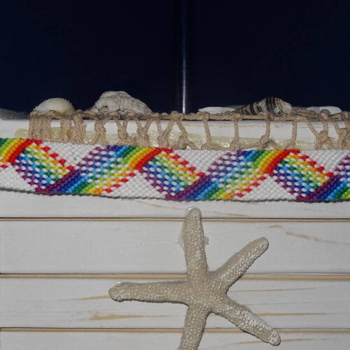 Bracelet brésilien zigzag arc en ciel et pointillé