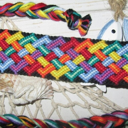Bracelet brésilien zigzags noués multi couleurs