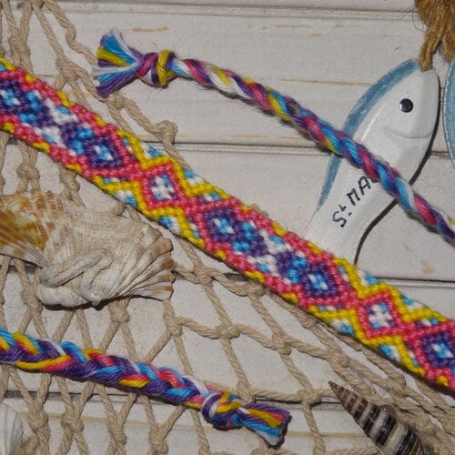 Bracelet brésilien "estival tendre" dominante rose