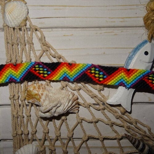 Bracelet brésilien ;eclaires d'arc en ciel