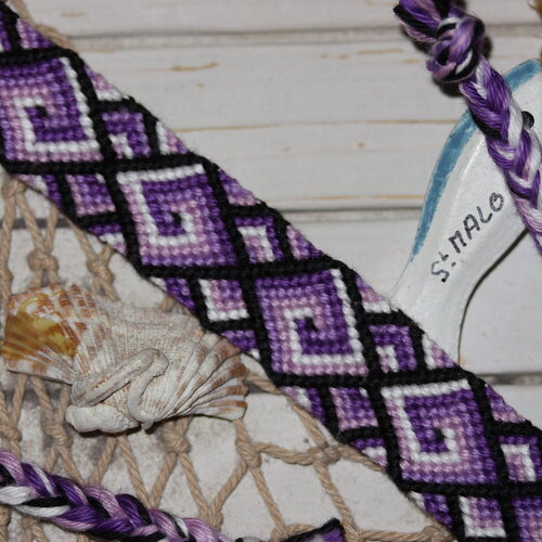 Bracelet brésilien "spirales violette"