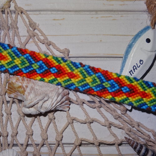 Bracelet brésilien flèches multicolores