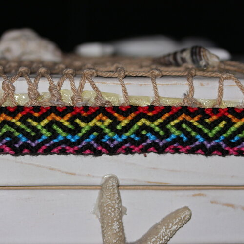 Bracelet brésilien ;arc en ciel labyrinthe"