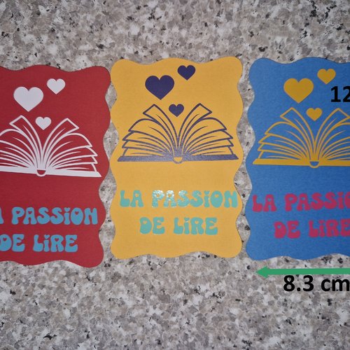 Nouveaute: marque-page papier épais: “la passion de lire”