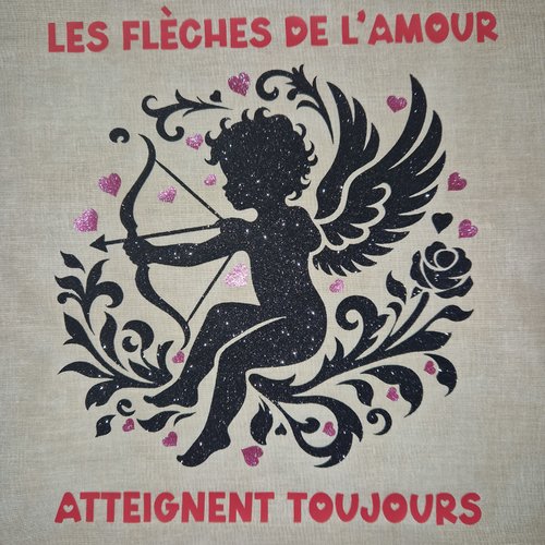 Nouveauté tote bag "cupidon" aspect paillettes