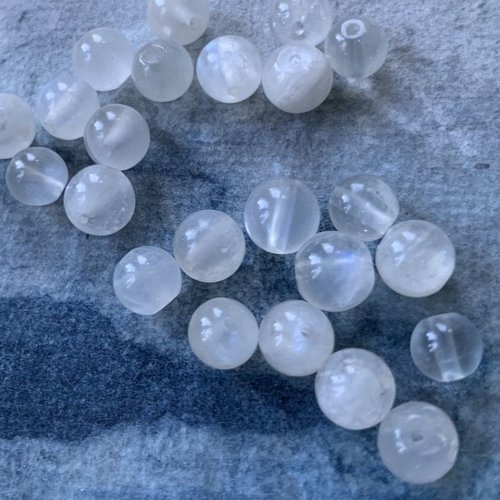PERLES PLAQUE 1,2-1,6x4mm 10 St pierre de lune bleu Exclusif Blanc labradorite