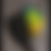 Pendentif en polymère vert jaune bleu canard