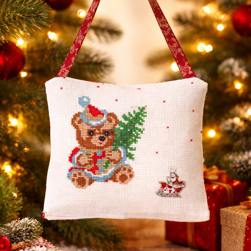 Coussin de noël "ours"