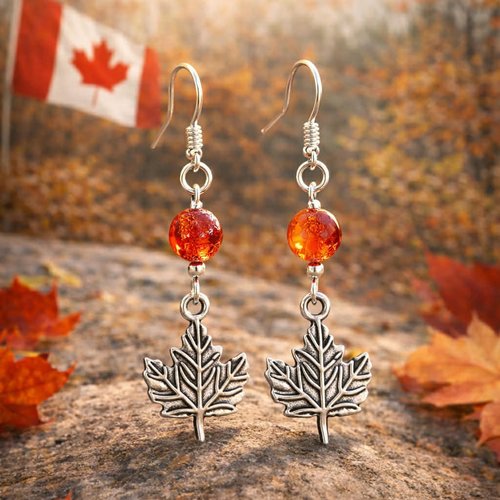 Boucle d'oreille feuille