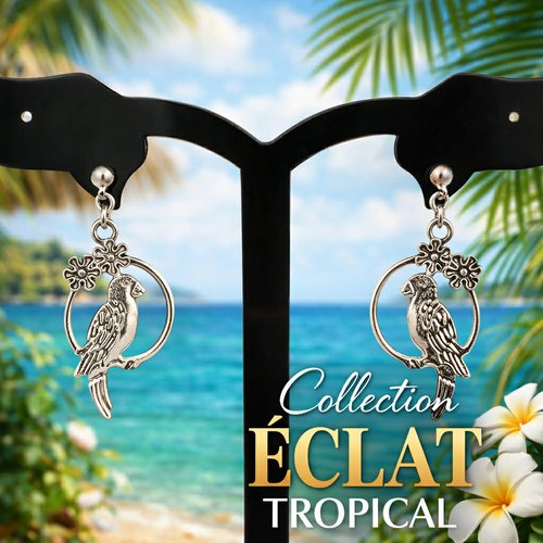 Boucles d'oreilles perroquet