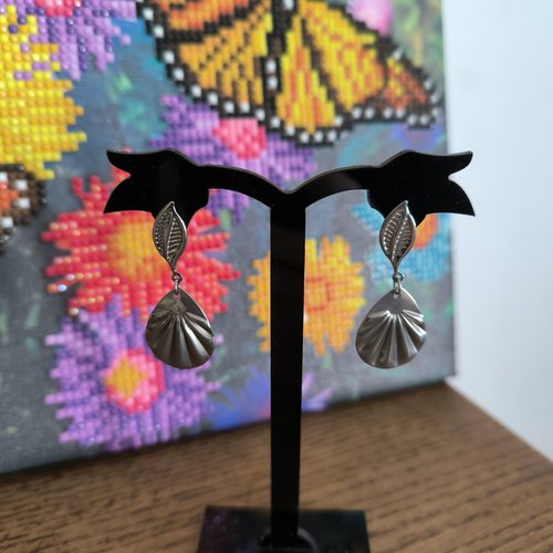 Boucles d'oreilles feuille