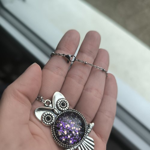 Collier chouette violette