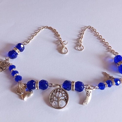 Bracelet de cheville bleu nuit
