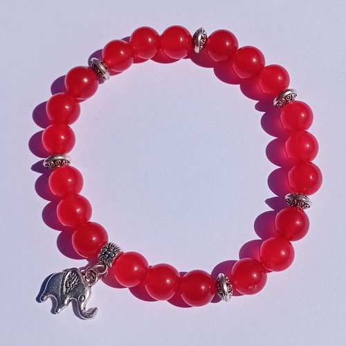 Bracelet en.perles rouge passion