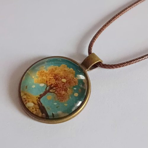 Médaillon cabochon arbre de vie