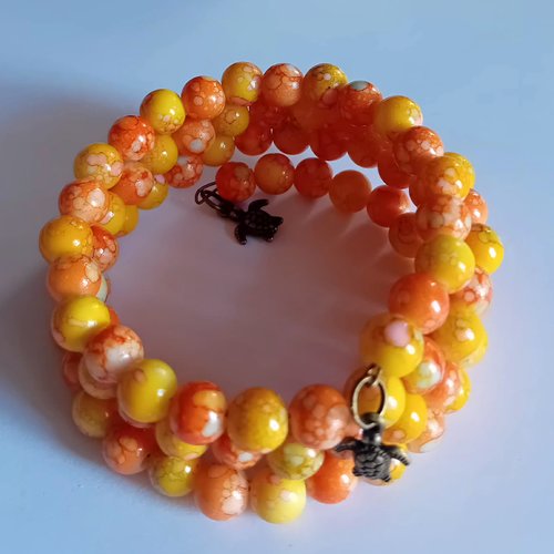 Bracelet plusieurs tours orangé