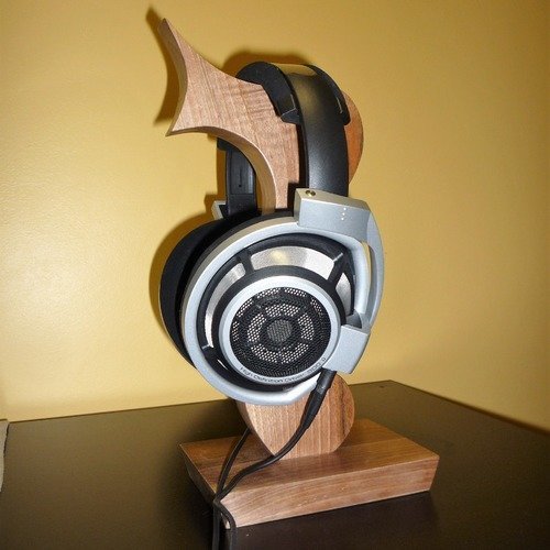 Casque, hifi, support, bois, noyer, merisier, chêne, headphone, son