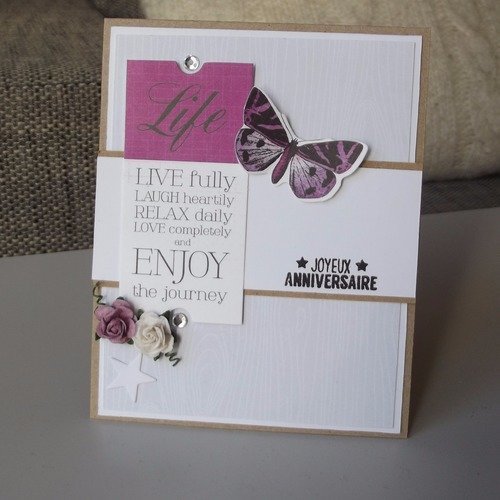 Carte Anniversaire Femme Papillon Violet Prune Enveloppe Un Grand Marche