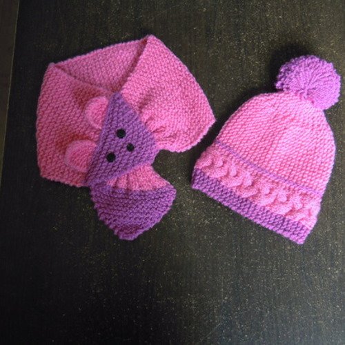 Ensemble Bonnet Et Echarpe Bebe Rose Un Grand Marche