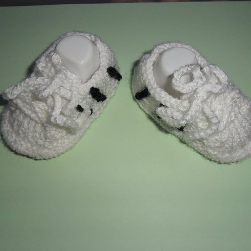 Chaussons bébé laine acrylique fait main