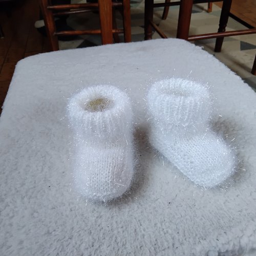 Chaussons bébé blanc 0/3 mois