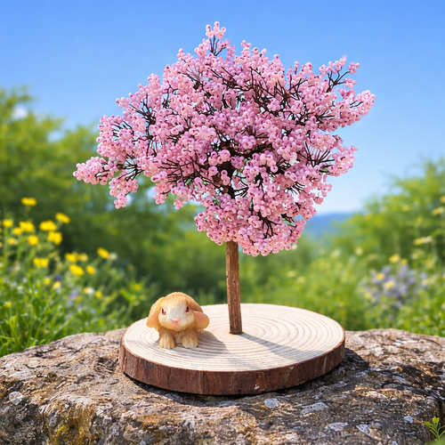 Arbre rose décoratif fait main